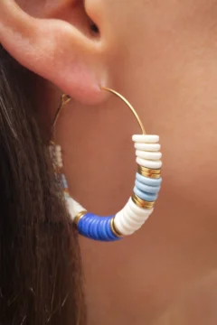 Boucle perle bleu - Boutique Pastel