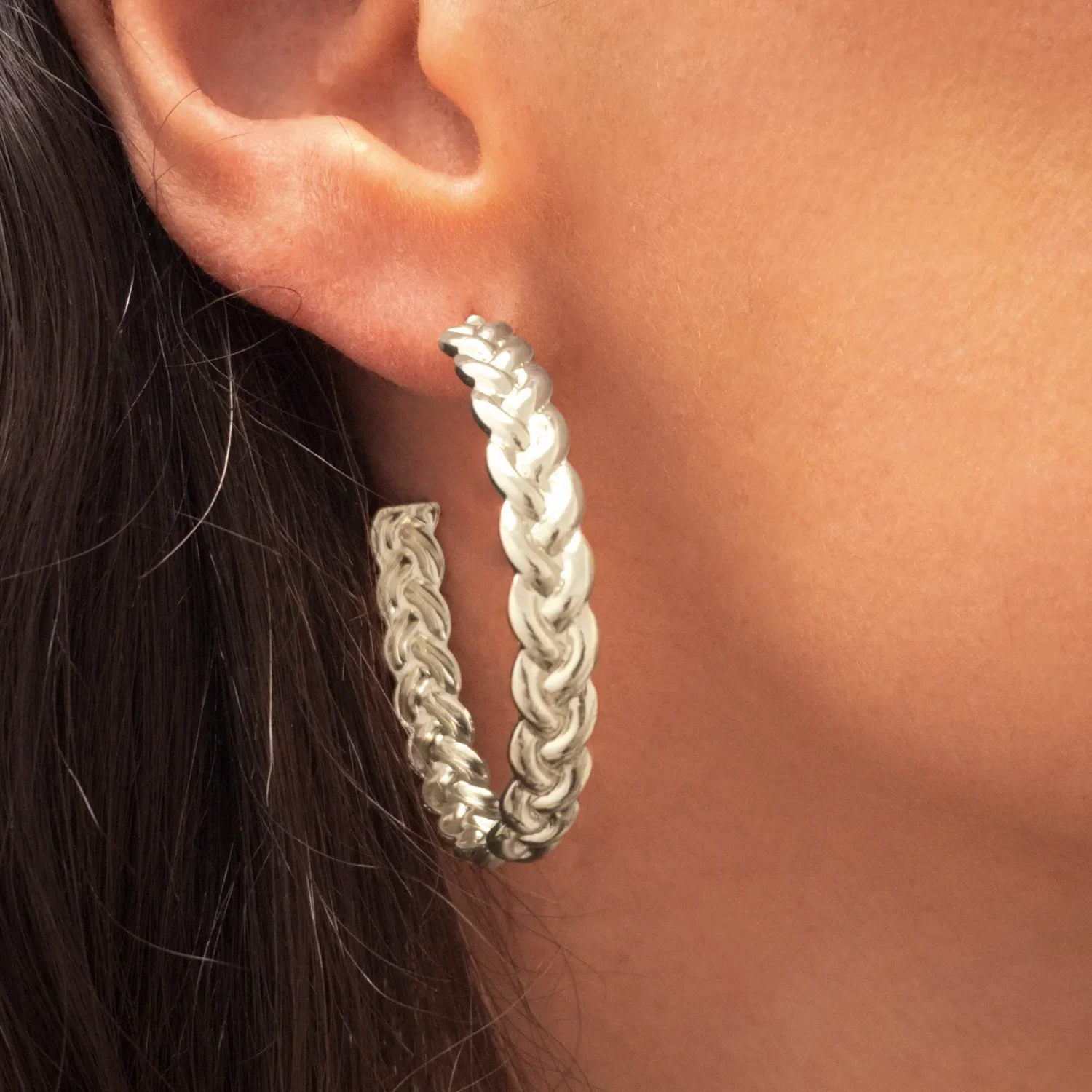 Boucle d'oreille cascade argenté - boutique pastel