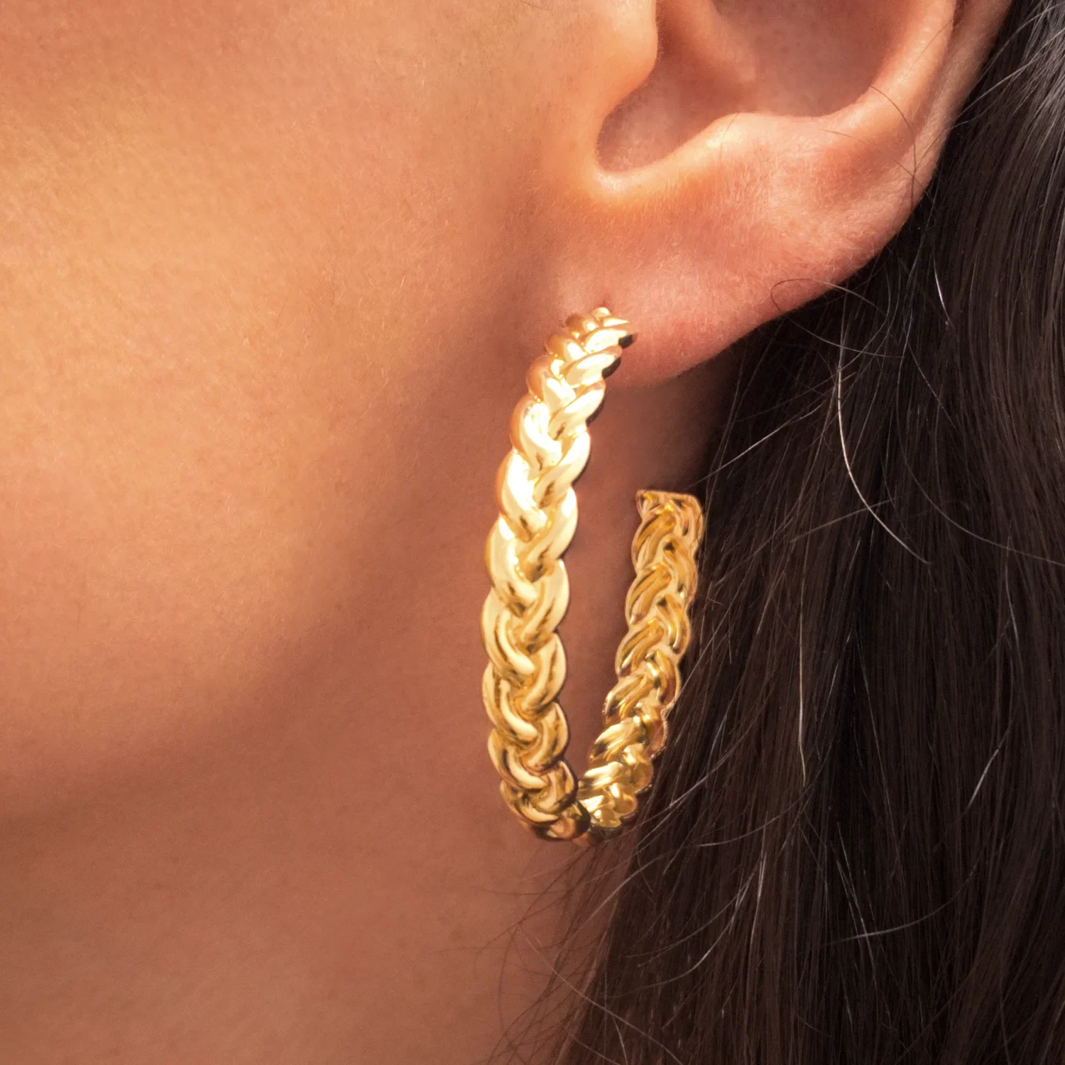 boucle d'oreille Cascade dorée - boutique pastel