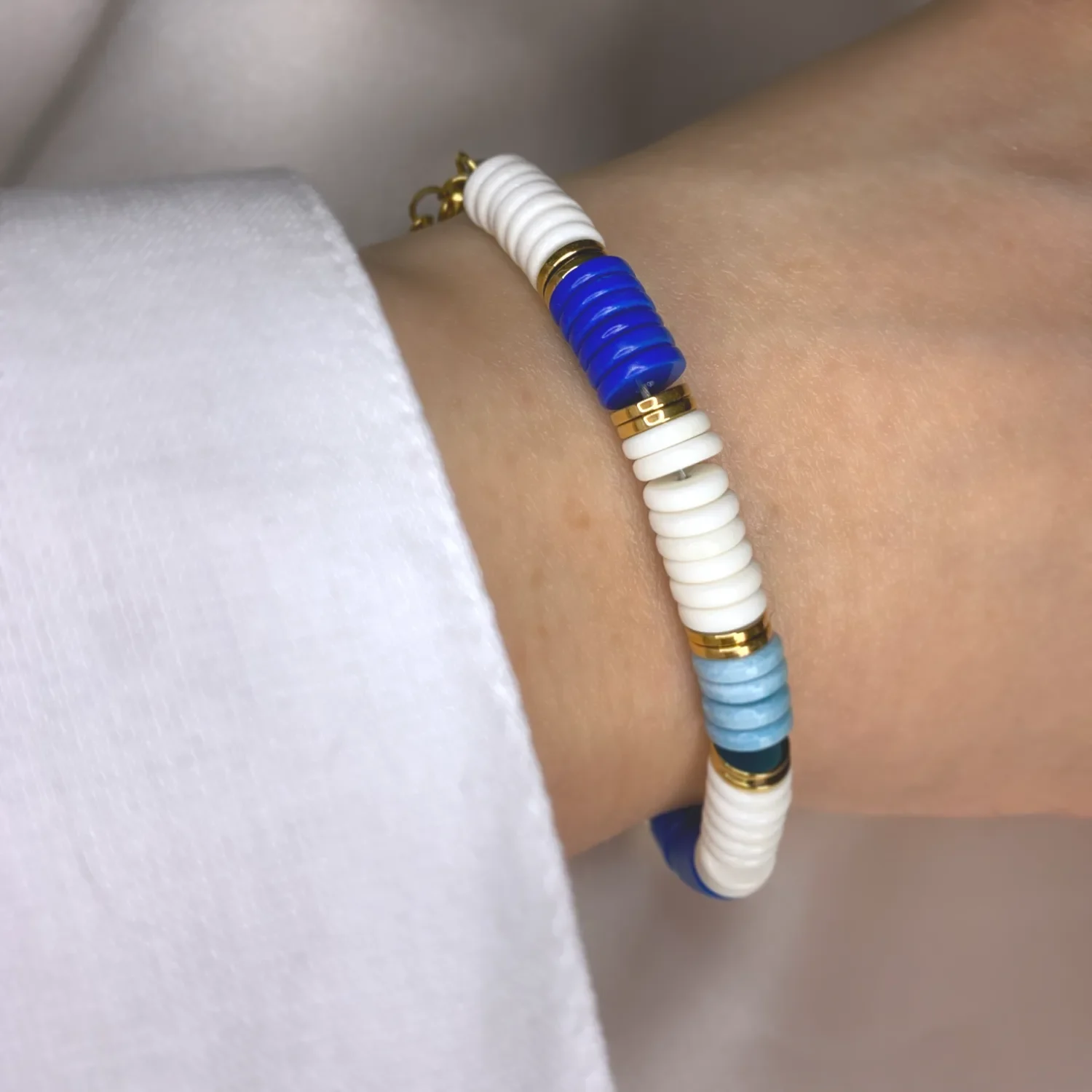 bracelets perles plates - boutique pastel